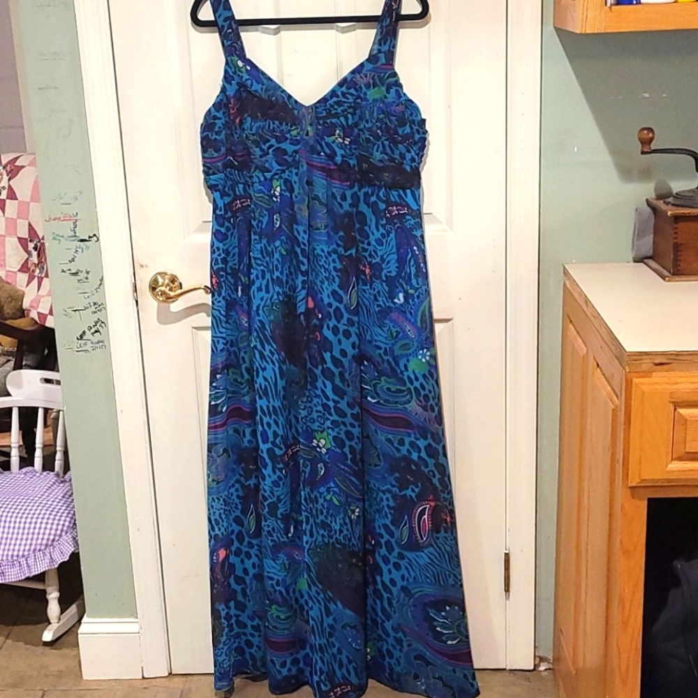 Jessica London Peacock hued maxi